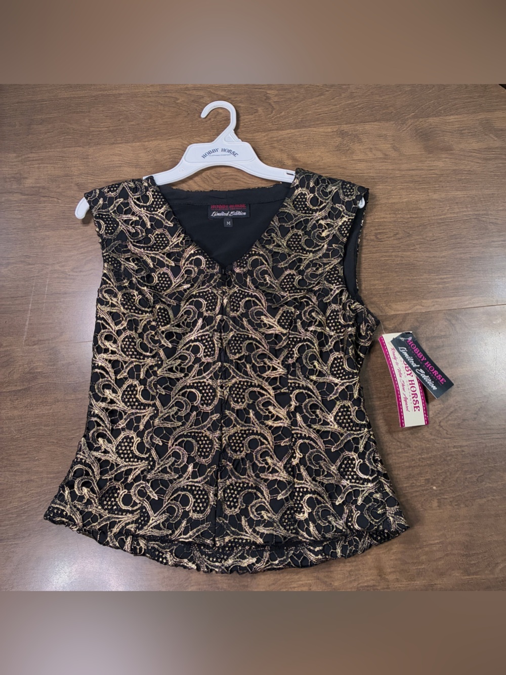 New Hobby Horse Mattie Gold Paisley Show Vest Size Medium Women’s